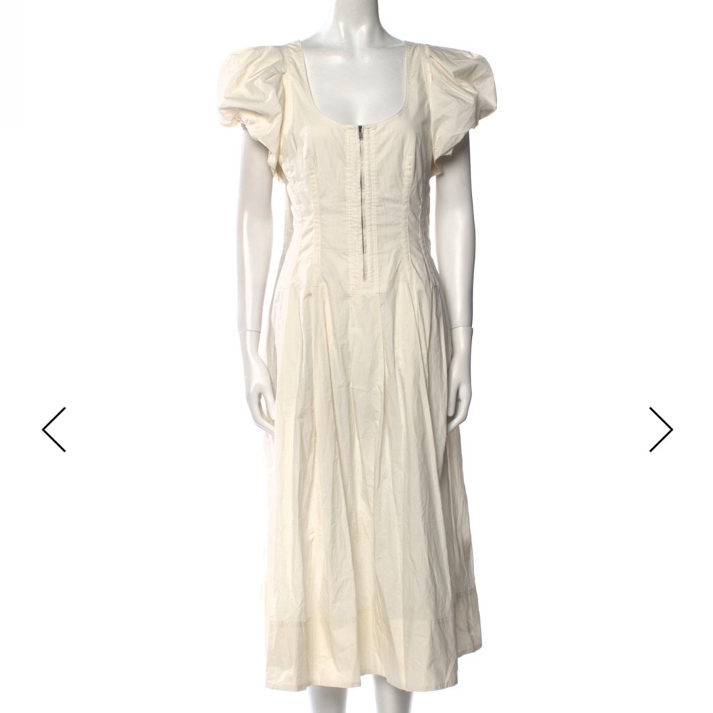 Ulla Johnson Malie puff sleeve midi dress dress in bone - size 4